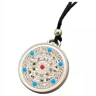 【正财偏财滚滚来】 零界 转动罗盘风生水起！ 新中式国潮复古风八宝花盘  一款两用 可挂可戴#好运 合金 挂件 男女同款情侣款