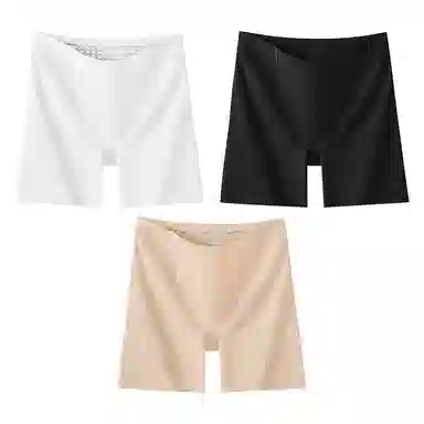 二三二三 纯色隐形无痕简约高腰交叉收腹防走光亲肤柔软舒适防夹臀百搭平角内裤 女款