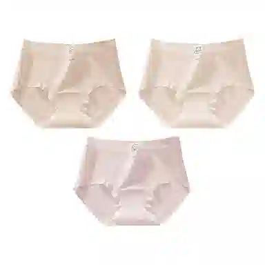 二三二三   可爱风纯色小熊大码少女内裤无痕舒适亲肤柔软透气吸汗裤简约甜美日常百搭短裤组合装三角内裤 女款