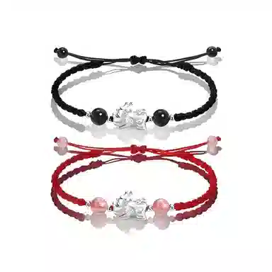 灵晔 招财貔貅 小众设计新中式招财纳福吞金兽转运浪漫#好运 织物 手绳 男女同款情侣款