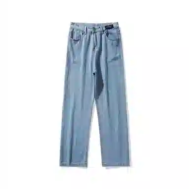 【小个子显高显瘦】布客行 美式复古基础款直筒长裤子水洗做旧小众百搭款港风高街通勤款学院风牛仔裤 男女同款