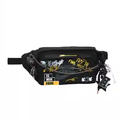 Nike Custom Graffiti Waist Bag Black Yellow