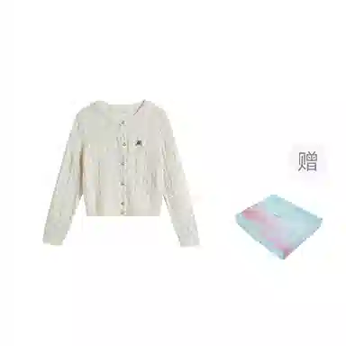 茵曼 休闲圆领单排扣长袖针织衫 女款