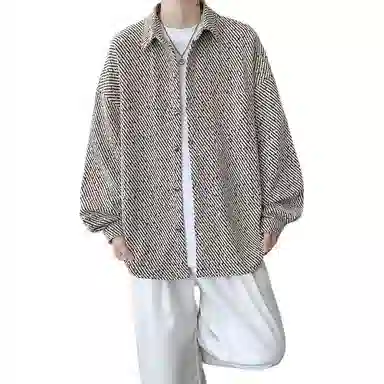 佐菲利 潮牌小香风外套港风痞帅高级感衬衣宽松翻领夹克衫衬衫 男女同款