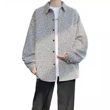 佐菲利 潮牌小香风外套港风痞帅高级感衬衣宽松翻领夹克衫衬衫 男女同款