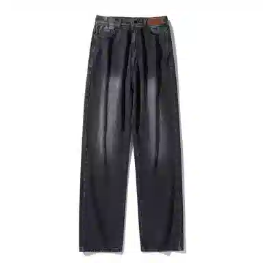 【显高显瘦直筒】布客行 美式复古基础款渐变色水洗做旧设计感长裤子港风大码高街潮牌亲肤舒适痞帅通勤学院风牛仔裤 男女同款