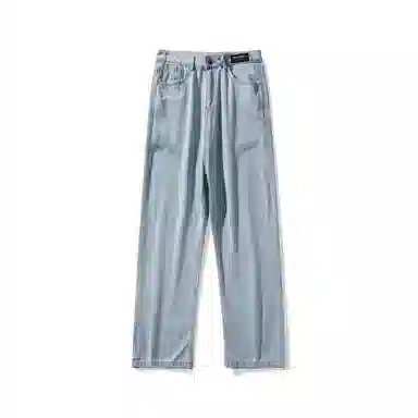 【小个子显高显瘦】布客行 美式复古基础款直筒长裤子水洗做旧小众百搭款港风高街通勤款学院风牛仔裤 男女同款