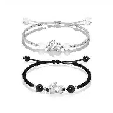 灵晔 招财貔貅 小众设计新中式招财纳福吞金兽转运浪漫#好运 织物 手绳 男女同款情侣款