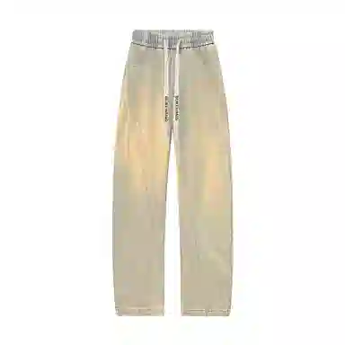 【美式弯刀直筒】布客行 纯色双侧不对称接设计基础款港风潮牌高街宽松大码舒适显高修饰腿型小众百搭通勤长裤子牛仔裤 男女同款