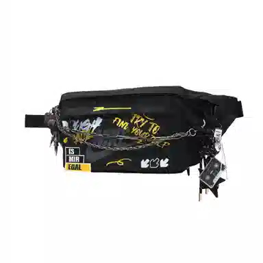 Nike Custom Graffiti Waist Bag Black Yellow