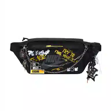 Nike Custom Graffiti Waist Bag Black Yellow