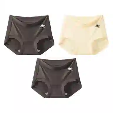 二三二三  纯色小行星无痕丝滑巧克力内裤深色系亲肤柔软舒适透气防夹臀裤简约日常百搭时尚短裤组合装三角内裤 女款
