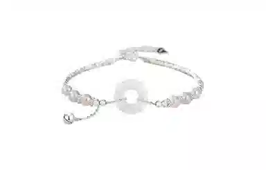 百利金 碎银几两平安扣 国潮复古新中式平安纳福吉祥如意简约精致经典百搭小众设计可调节转运珠手饰#好运 玉髓 手链 男女同款情侣款