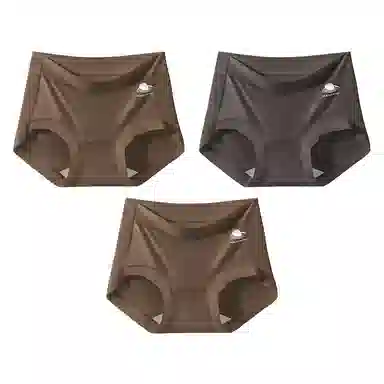 二三二三  纯色小行星无痕丝滑巧克力内裤深色系亲肤柔软舒适透气防夹臀裤简约日常百搭时尚短裤组合装三角内裤 女款