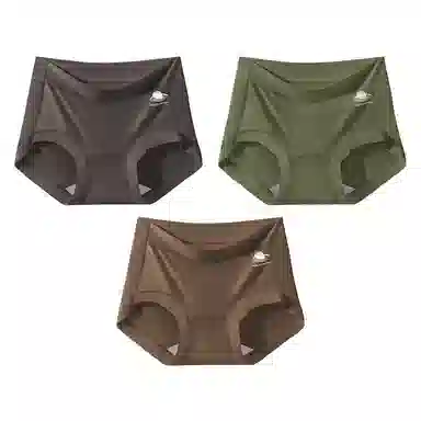 二三二三  纯色小行星无痕丝滑巧克力内裤深色系亲肤柔软舒适透气防夹臀裤简约日常百搭时尚短裤组合装三角内裤 女款