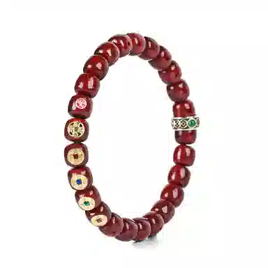 钰澜文玩 【财翡启运·五帝降瑞】朱供原创设计师款盘玩佛珠转运珠#好运 星月菩提 手串 男女同款情侣款
