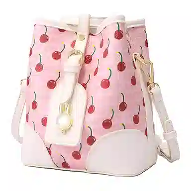 Miffy Cherry Print Bucket Bag Pink