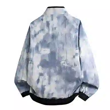 红蜻蜓 美式复古侧边条纹三条杠数字字母印花宽松百搭舒适防风保暖休闲棒球服外套夹克 男女同款