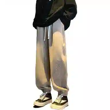 顶峰保罗 美式潮牌字母宽松运动加绒裤子无性别主义高级感秋季穿搭显高显瘦潮流百搭休闲裤 男女同款