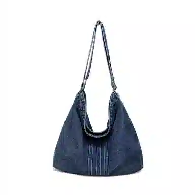 红蜻蜓 轻便通勤耐脏简约百搭 织物 单肩包 常规 男女同款情侣款 牛仔蓝