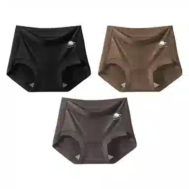 二三二三  纯色小行星无痕丝滑巧克力内裤深色系亲肤柔软舒适透气防夹臀裤简约日常百搭时尚短裤组合装三角内裤 女款