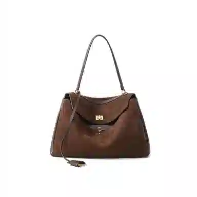 OUBOTE Classic Leather Shoulder Bag Coffee