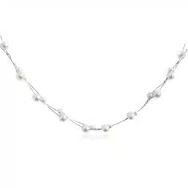 韵系 简约双层缠绕珍珠 铜镀金 项链 女款