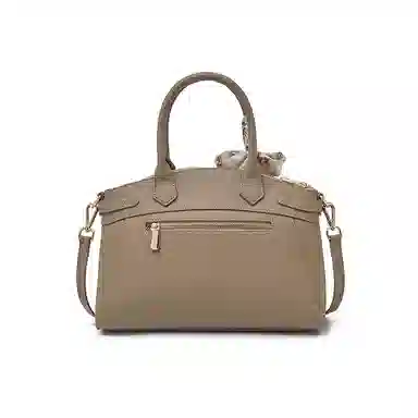 老人头 时尚通勤百搭优雅大气单肩斜挎 牛皮革拼合成革 手提包 常规 女款 黑色/灰色