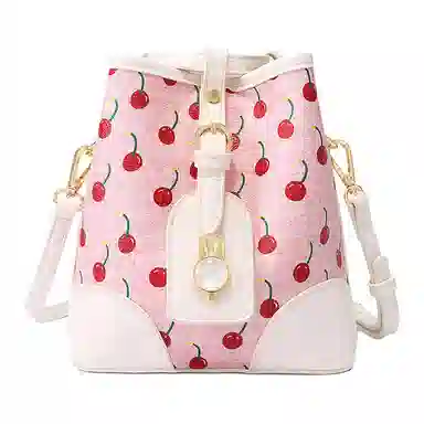 Miffy Cherry Print Bucket Bag Pink