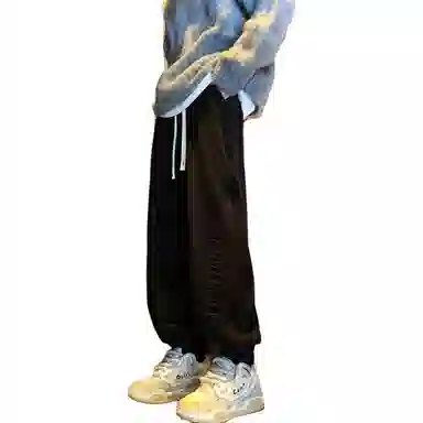 顶峰保罗 美式潮牌字母宽松运动加绒裤子无性别主义高级感秋季穿搭显高显瘦潮流百搭休闲裤 男女同款