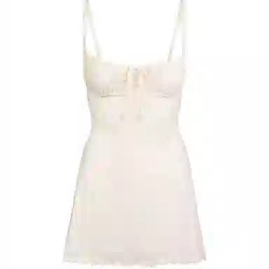 SKIMS LOGO POINTELLE MINI DRESS