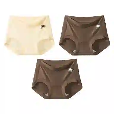二三二三  纯色小行星无痕丝滑巧克力内裤深色系亲肤柔软舒适透气防夹臀裤简约日常百搭时尚短裤组合装三角内裤 女款