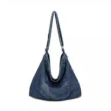 红蜻蜓 轻便通勤耐脏简约百搭 织物 单肩包 常规 男女同款情侣款 牛仔蓝