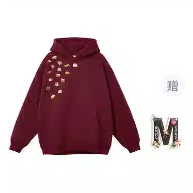 棉购 美式连帽加绒加厚慵懒风宽松卡通休闲舒适百搭外套卫衣 女款