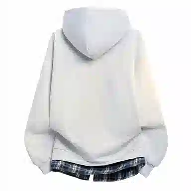 红蜻蜓 美式高街格纹复古徽章火焰卡通设计感数字字母印花宽松百搭舒适防风保暖休闲连帽外套卫衣 男女同款