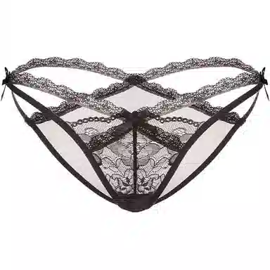 小甜崽 纯色镂空性感交叉绑带三角内裤 女款