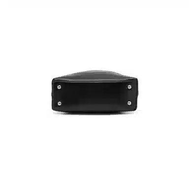 老人头 小香风通勤时尚高级质感气质个性 牛皮拼合成革 水桶包手提包 女款 黑色/白色/浅灰色