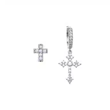 希遇 十字架轻奢高级感耳扣#好运 合金 耳环 男女同款情侣款