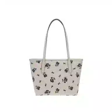 Coach City 24 Tote Bag Small Black Beige