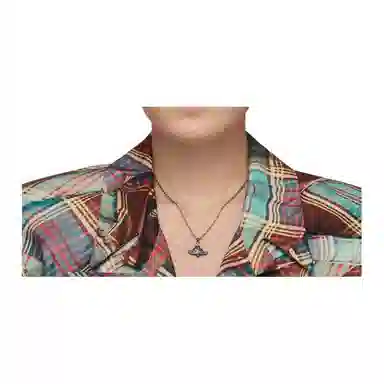 Vivienne Westwood Diamante Heart Pendant Necklace Gunmetal