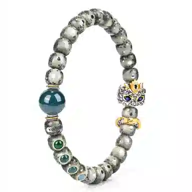 钰澜文玩 「钰翡·玄武」龟蛇银甲镇财库-小冰糖耀月满天星+顶珠#好运 星月菩提 手串 男女同款情侣款