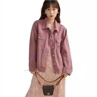 邓大喵 时尚女春秋季休闲显瘦港味夹克复古潮流上衣牛仔外套 女款