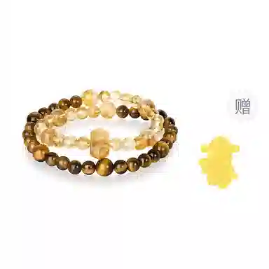 【增财吸金】 金六福吉祥 招财小霸王新中式财源滚滚国风小众高级感招财纳福百搭显大气转运必备#好运天然 黄水晶 手串 男女同款情侣款