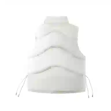 鸭鸭 美式基础款纯色品牌字母慵懒立领拉链防风大口袋厚款户外极寒保暖休闲百搭马甲羽绒服 女款