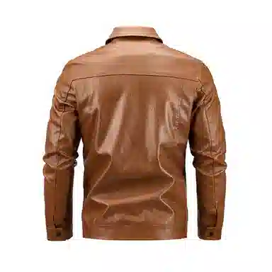 老爷车 男士春秋季翻领轻奢休闲沉稳帅气舒适外套上衣皮衣 男款