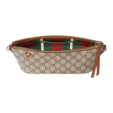 Gucci GG Emblem Small Shoulder Bag Ivory Brown