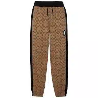 COACH FW22 Logo Print Track Pants Khaki