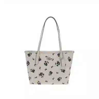 Coach City 24 Tote Bag Small Black Beige