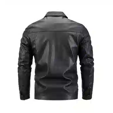 老爷车 男士春秋季翻领轻奢休闲沉稳帅气舒适外套上衣皮衣 男款