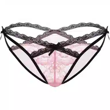 小甜崽 纯色镂空性感交叉绑带三角内裤 女款